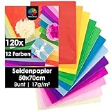 OfficeTree 120 Blatt Seidenpapier 50x70 cm - 12 Farben - 17g/m² -...