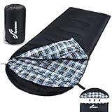 Sportneer Schlafsack Outdoor - Winterschlafsack Flanell 220 x 85 cm...