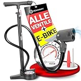 HEIMWERT Premium Fahrrad Luftpumpe für alle Ventile, hochpräzises...
