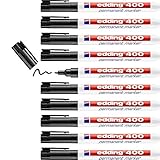 edding 400 Permanentmarker - schwarz - 10 Stifte - feine Rundspitze 1 mm -...