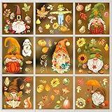 XQMMGO 9 Blatt Fensterbilder Herbstdeko, Thanksgiving Deko, Herbstdeko...