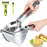 HOTLIKE Kartoffelpresse aus Edelstahl, Spätzlepresse 3 PCS Set,...