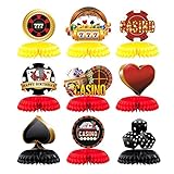 9 Stück 3D Casino Waben-Mittelstücke Poker Las Vegas Tischaufsätze Spiel...