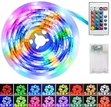 SUAVER Batteriebetriebene LED Streifen Lichter,RGB 5050 LED Lichtband...