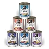 DOGGY Dog Paté Mix 1, 6 x 800 g, Nassfutter für Hunde im Probierpaket,...