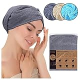 Emmy Home Haarturban, 100% Baumwolle 2 Stück Haartuch schnelltrocknend,...