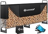 KESSER® Kaminholzregal Metall 260x36x117cm Brennholzregal außen...