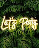 Neon Sign, Lets Party LED Neon Schild Partydeko Dekoration Warmweißes...