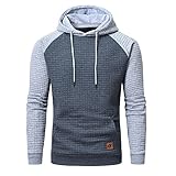 YuKaiChen Pullover Herren Arbeitspullover Waffel-Stoff Fleece Hooded Sweat...