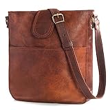 LEABAGS Leder Handtasche Damen I Premium Echtleder Umhängetasche I Damen...