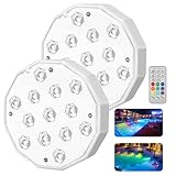 Otyzery Unterwasser Licht mit Fernbedienung, 2 Stück LED Poolbeleuchtung...