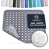 Homerella® Duschmatte rutschfest - 100% BPA frei - Inkl. 2 Haken zum...