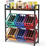 Getränkekistenregal mit Ablage für 6 Kisten, 32D x 102W x 117H cm Regale...