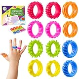 12 Stück Leise Fidget Toys Kinder, Sensorische Fidget Ring Silikon, ADHS...