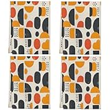 Mintoprints Retro-Boho-Geschirrtücher, geometrisch, 4-teilig,...
