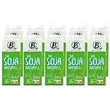 Berief - 10er Pack Bio Soja Naturell 1 Liter - Sojadrink Soya 100 %...