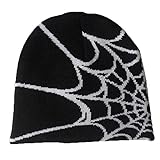 RYMAUP®Spider Web Hat Y2k Baggy Slouchy Beanie Cap Skull Cap Beanie,Sie...