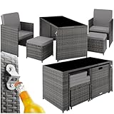 tectake Poly Rattan Sitzgruppe, 5- teiliges Lounge Gartenmöbel Set mit...