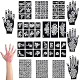 Henna Tattoo 14 Blätter 247 Stücke Tattoo Schablonen Malvorlagen Henna...