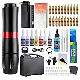 HAWINK Tattoo Pen Kit Rotary Gun Machine mit Wireless Tattoo Power Supply...