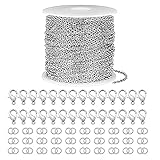 5m Ketten,2.4mm Edelstahl Kabel Kette Silber Halsketten,Basteln...