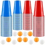 Bierpong Becher Set, Beer Pong Becher Enthält 100 Becher und 12...