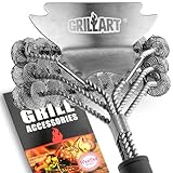 GRILLART Grillbürste und Schaber, borstenfrei, sichere Grillbürste für...