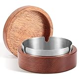 Aschenbecher mit Deckel, Hölzern Aschenbecher für Draussen Innen,...