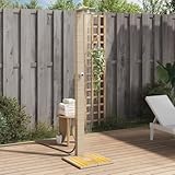 Somanki Gartendusche Beige 50x55x224 cm Poly Rattan und Akazienholz, Dusche...