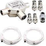 RUNCCI-YUN Koaxial verteiler 2-Fach,Antennen Verteiler, BK Verteiler 0-1000...