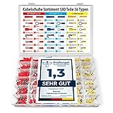 BEARTOOL® Kabelschuhe Set (580 Teile 36 Typen) Flachsteckhülsen,...