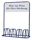 Euro Windkat 4er Fahrradständer mit Werbeschild (Blau)