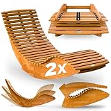 Casaria® 2 Personen Java Gartenliege Holz Wetterfest Klappbar Ergonomisch...