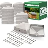 Novatool 20x Pfostenkappen Sparset 91x91mm verzinkt mit Schrauben,...