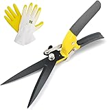 Jardineer Comfort Grasschere, Teflon Rasenschere 360° drehbarer...