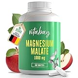 Vitabay Magnesium Malat 180 Tabletten - Magnesium Hochdosiert 1000mg -...