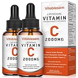 Liposomales Vitamin C Flüssig 2000 mg(2 Flaschen), Hochdosierte...