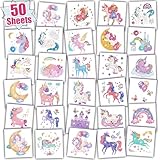 Leesgel Glitzer Tattoo Kinder Mädchen, Kindertattoos Sticker Einhorn...