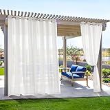 Deconovo Outdoor Vorhänge Wetterfest 2er Set H214 x B140 cm Gardinen mit...
