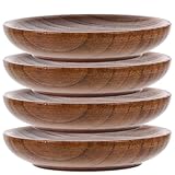 NIYANGLE 4 Stück Teiliges Runde Holz dipschalen Retrofarbene...