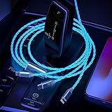 LED Light Up iPhone Flowing Multi Charging Cable 3-in-1 Charger Cables [MFi...