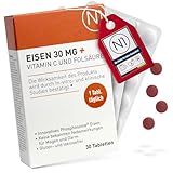 N1 Eisen 30 mg + Vitamin C & Folsäure - 30 Eisentabletten - 98%...