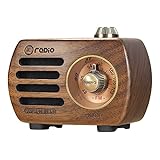 PRUNUS R-818 Holz Mini Radio Klein, Retro Radio mit Bluetooth Lautsprecher,...