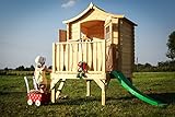 Stelzenhaus mit rutsche aus Holz - Spielhaus im Freien für Kinder -...