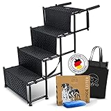 NAPFINO Hundetreppe Auto [bis 60kg] - Gelenkschonende Hunderampe Auto...
