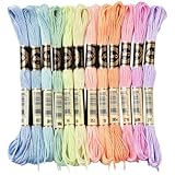 CABODYALS 12 Strang 96 m Anchor Stickgarn Blau Gelb Rosa Stopfgarn...