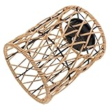 Lurrose Solar Gartenlaterne aus Rattan Solar Außenlicht mit Griff...