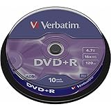 Verbatim DVD+R 16x Matt Silver 4.7GB, 10er Pack Spindel, DVD Rohlinge,...