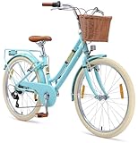 BIKESTAR Alu Kinderfahrrad ab 9-10 Jahre | 24 Zoll City Retro Bike, 7...