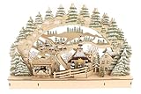 ELLUG 3D Schwibbogen Lichterbogen Holzschnitt, Winterdorf mit Licht &...